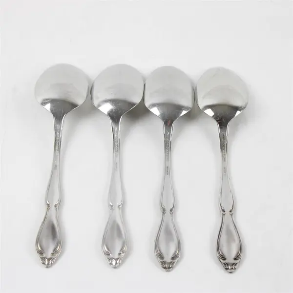Set of 4 Oneida Strathmore Stainless Tablespoons/Serving Spoons