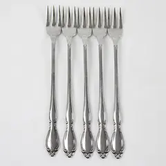 Set of 5 Oneida Strathmore Stainless Cocktail/Seafood Forks
