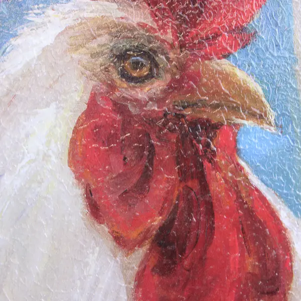 Bright Roosters Framed Artwork, Style #44883 Signed Dupre, 15"x15"