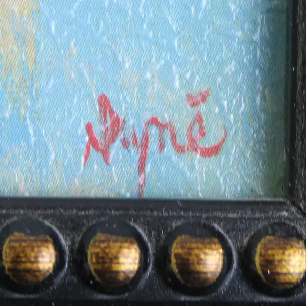 Bright Roosters Framed Artwork, Style #44883 Signed Dupre, 15"x15"