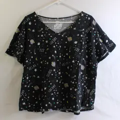 Secret Treasures Space Print Pajama Top Women's 2X 18W-20W