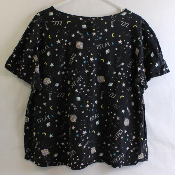Secret Treasures Space Print Pajama Top Women's 2X 18W-20W