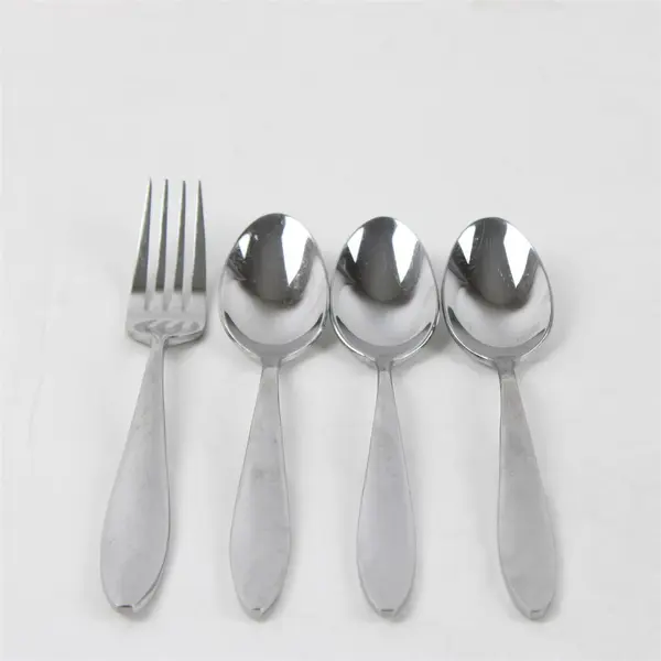 Lot of 4 Oneida Casaba Stainless 3 Place/Oval Soup Spoons & A Fork