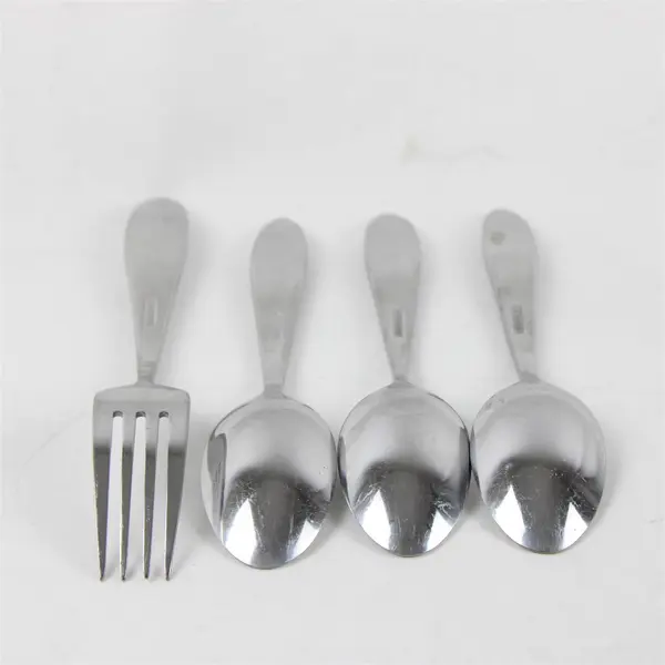 Lot of 4 Oneida Casaba Stainless 3 Place/Oval Soup Spoons & A Fork