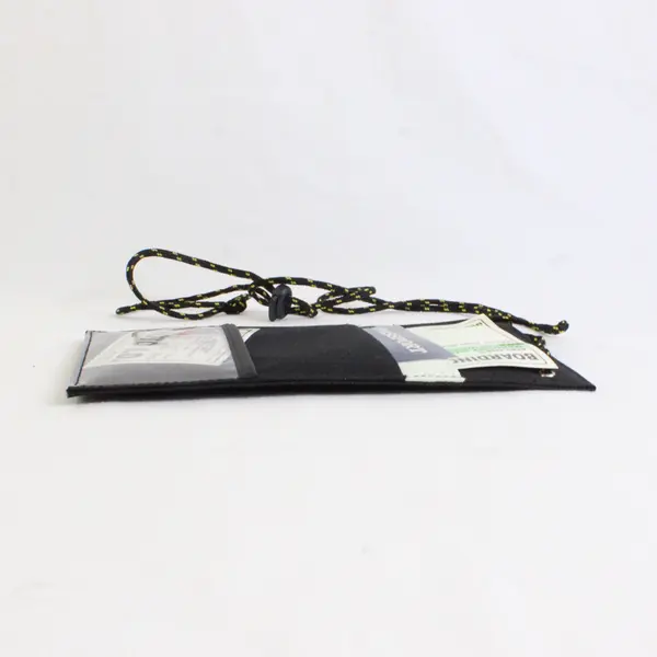 Z Sport Black Nylon Neck Passport/ID/Boarding Pass Holder, New 