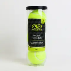 Athletic Works All-Court Tennis Balls, Can of 3 Pressurized , New 