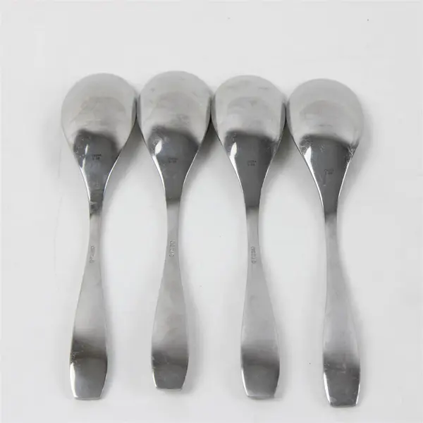 Set of 4 Oneida Calm Stainless Place/Oval Soup Spoons
