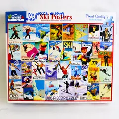 White Mountain Vintage Ski Posters 1000 Pc Jigsaw Puzzle, #932 Complete