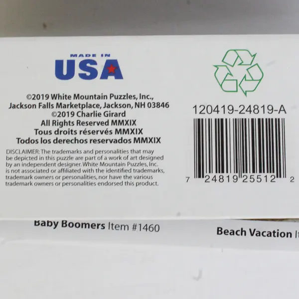 White Mountain Vintage Ski Posters 1000 Pc Jigsaw Puzzle, #932 Complete