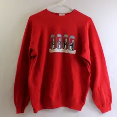 VTG Hanes Four Calling Birds Christmas Crew Neck Sweatshirt Men's Large 42-44