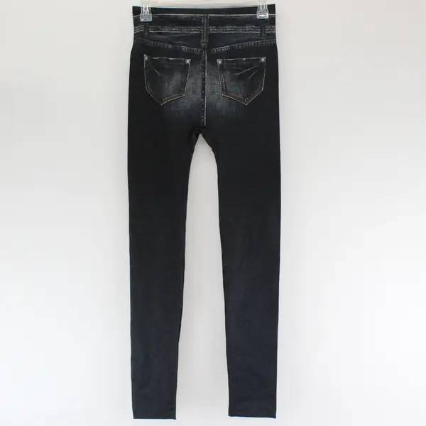 Faux Jeans Print Leggings Women's Size L-XL