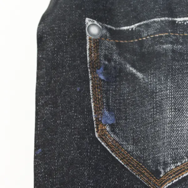 Faux Jeans Print Leggings Women's Size L-XL