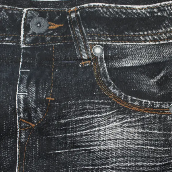 Faux Jeans Print Leggings Women's Size L-XL