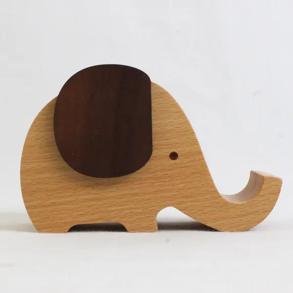 Charming Wooden Elephant Phone & Pen Holder/Desk Organizer, AhfuLife