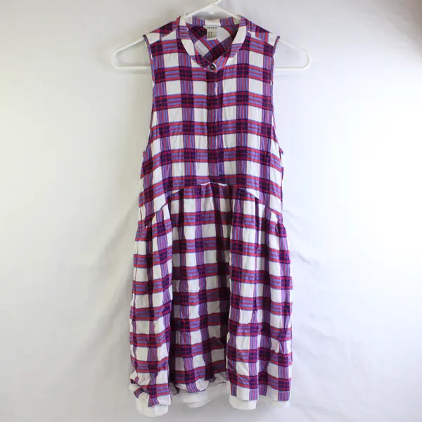 Forever 21 Red White and Blue Plaid Sleeveless Mini Dress Women's Medium