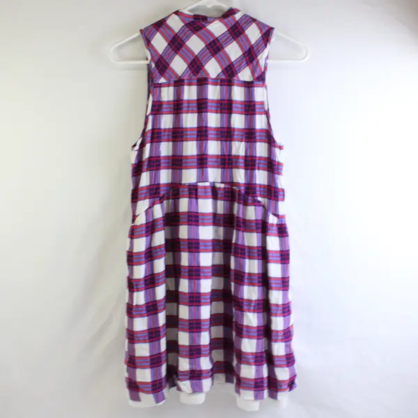 Forever 21 Red White and Blue Plaid Sleeveless Mini Dress Women's Medium