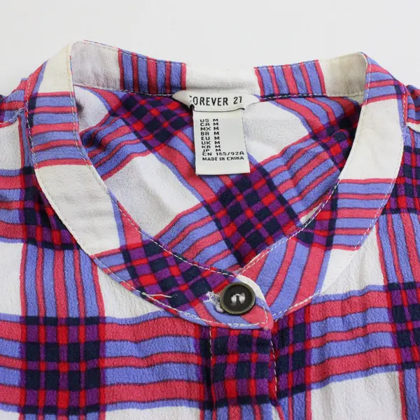 Forever 21 Red White and Blue Plaid Sleeveless Mini Dress Women's Medium