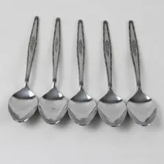Set of 5 Interpur INR3 Stainless Teaspoons
