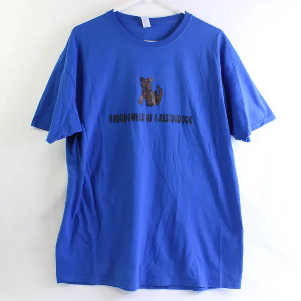 Jerzees Proud Owner Of A Rescued Dog Blue T-Shirt Adult XL