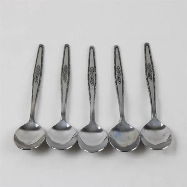 Set of 5 Interpur INR3 Stainless Steel Sugar Spoons 6" 