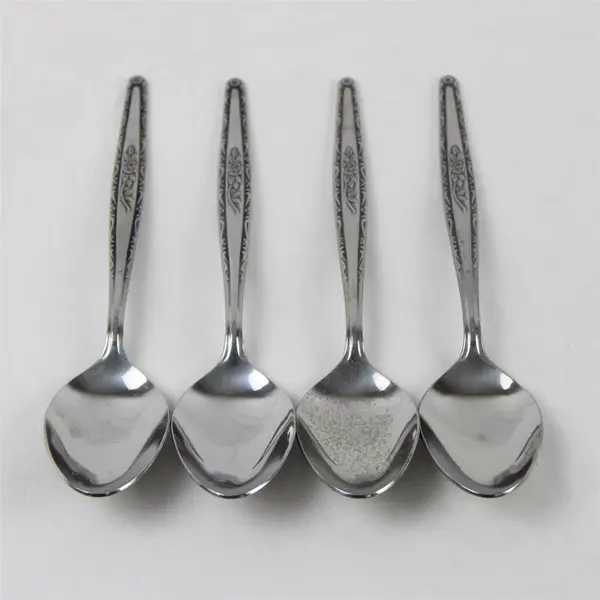Set of 4 Interpur INR3 Stainless Place/Oval Soup Spoons