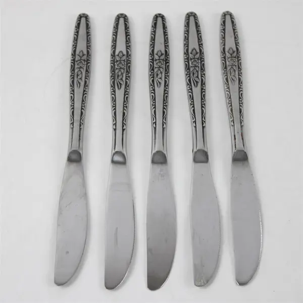 Set of 5 Interpur INR3 Stainless Modern Solid Knives
