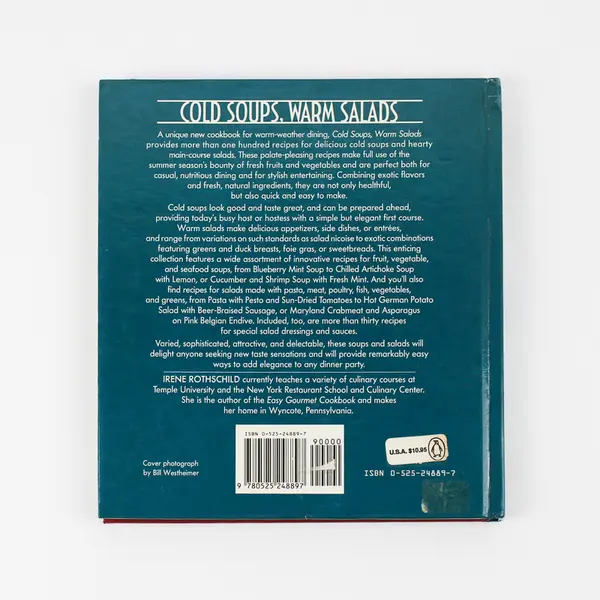 Vintage Cold Soups Warm Salads by Irene Rothschild Hardcover 1990 Cookbook