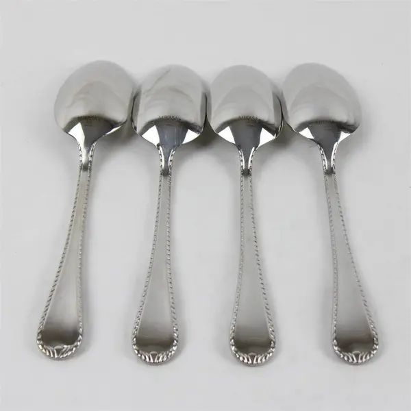 Set of 4 Mikasa Cameo Stainless Place/Oval Soup Spoons