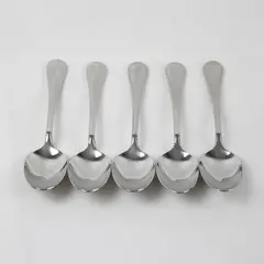 Set of 5 Mikasa Cameo Stainless Place/Oval Soup Spoons