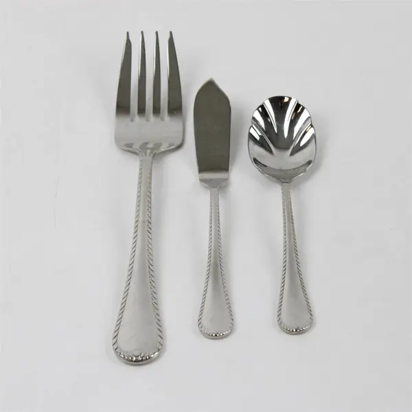 Lot of 3 Mikasa Cameo Stainless Serving Fork Sugar Spoon & A Butter Knife