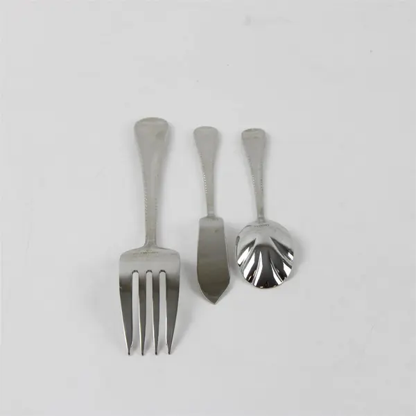 Lot of 3 Mikasa Cameo Stainless Serving Fork Sugar Spoon & A Butter Knife