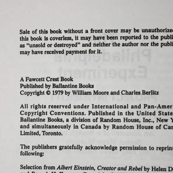 The Philadelphia Experiment Project Invisibility William L Moore 1979 Paperback