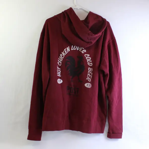 Independent Trading Co. The Post Brewing Co. Red Zip-Up Hoodie Men's XL