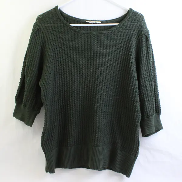 Terra & Sky Dark Green Half-Sleeve Sweater Women's 2X