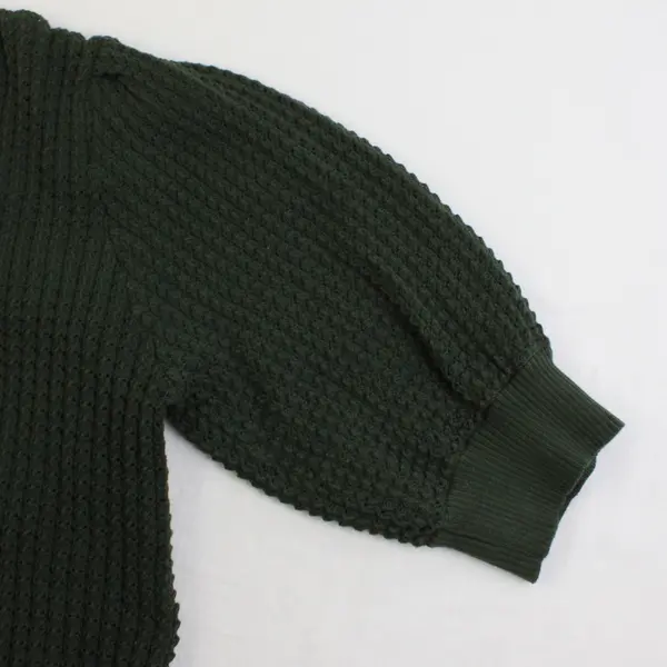 Terra & Sky Dark Green Half-Sleeve Sweater Women's 2X