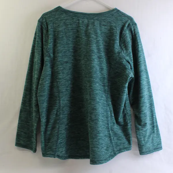 St. John's Bay Teal Long-Sleeved V-Neck Fleece Top Women's Size XXL