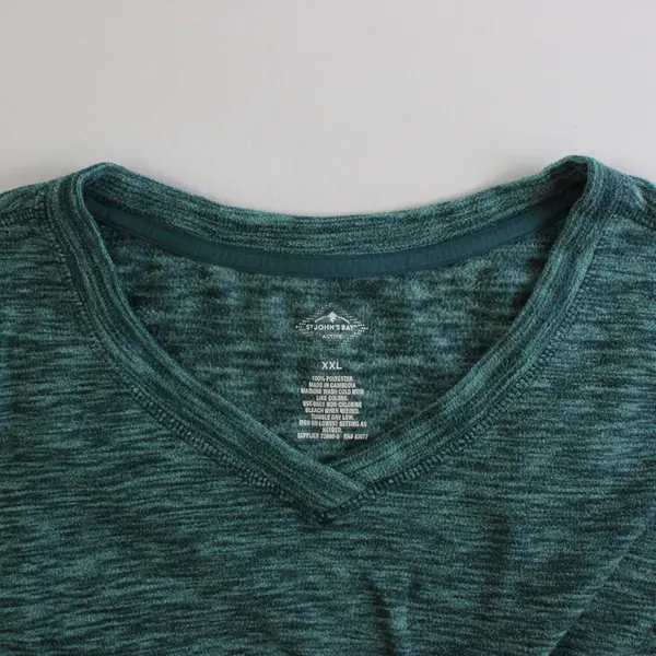 St. John's Bay Teal Long-Sleeved V-Neck Fleece Top Women's Size XXL