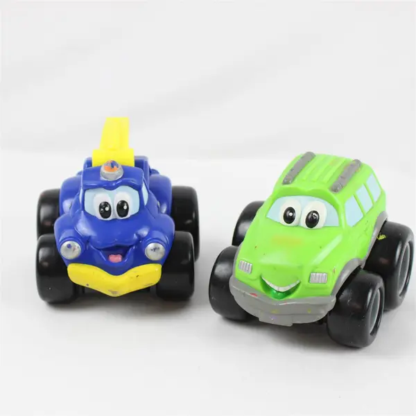 Lot of 2  Fisher-Price Preschool/Toddler Cars Used, Button Battery Compartment