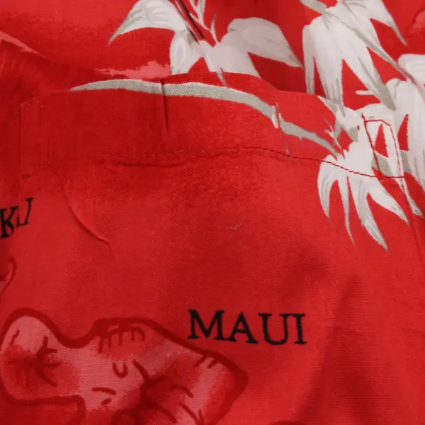 Ali's Fashions Hawaii Red Aloha Hawaiian Short Sleeve Button Up Shirt Men's 3XL