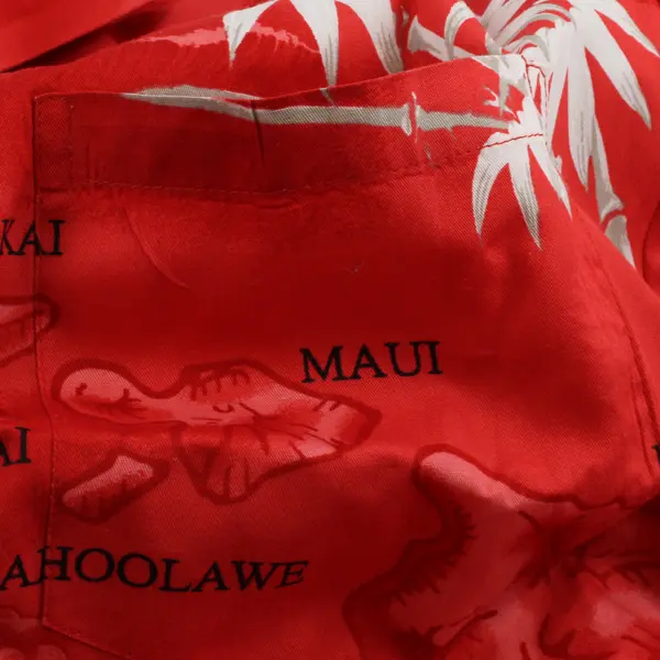 Ali's Fashions Hawaii Red Aloha Hawaiian Short Sleeve Button Up Shirt Men's 3XL