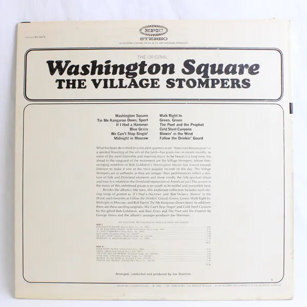 Washington Square, The Village Stompers, Vinyl Records LP