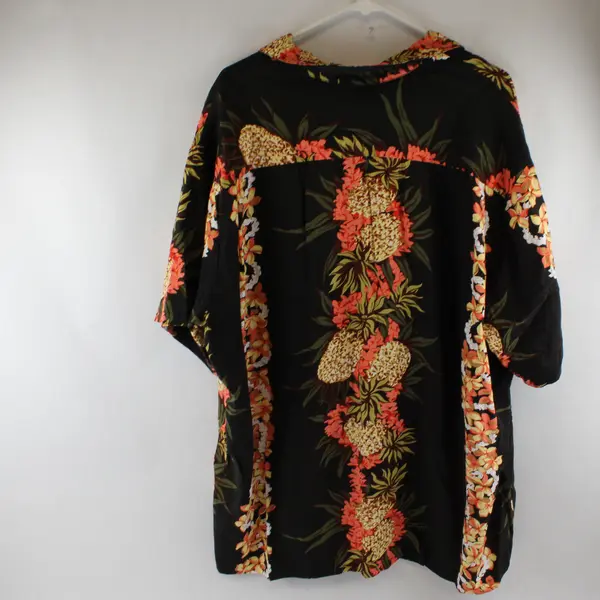 The Hawaiian Original Black/Pink Floral Aloha Hawaiian Button Up Shirt Men's 3XL
