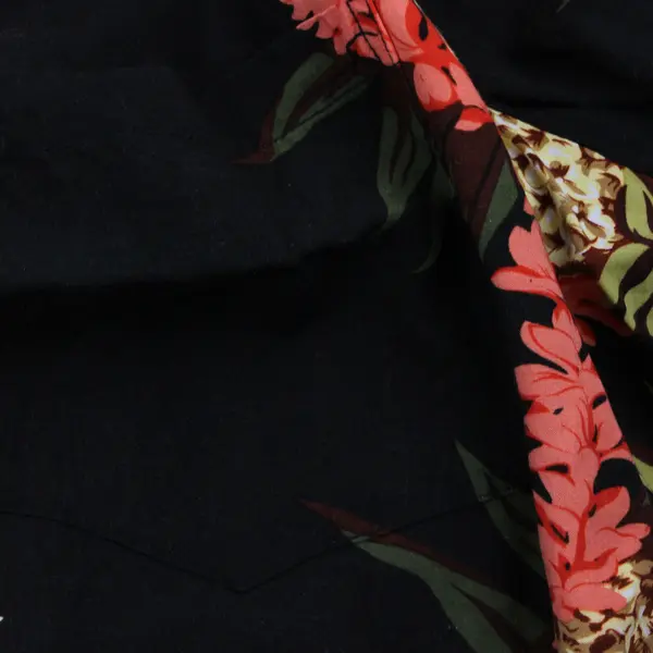 The Hawaiian Original Black/Pink Floral Aloha Hawaiian Button Up Shirt Men's 3XL
