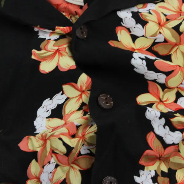 The Hawaiian Original Black/Pink Floral Aloha Hawaiian Button Up Shirt Men's 3XL