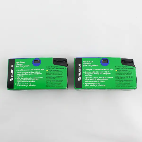 2 Fujifilm QuickSnap Outdoor 15 Exposure Trial Size Disposable Cameras 2002-03