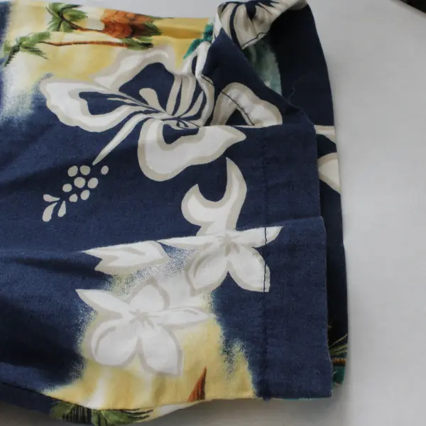 RJC Blue/Yellow Floral Aloha Hawaiian Short Sleeve Button Up Shirt Mens Size 3XL