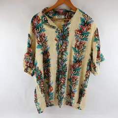  RHC Yellow Aloha Hawaiian Short Sleeve Button Up Shirt Men's Size 3XL