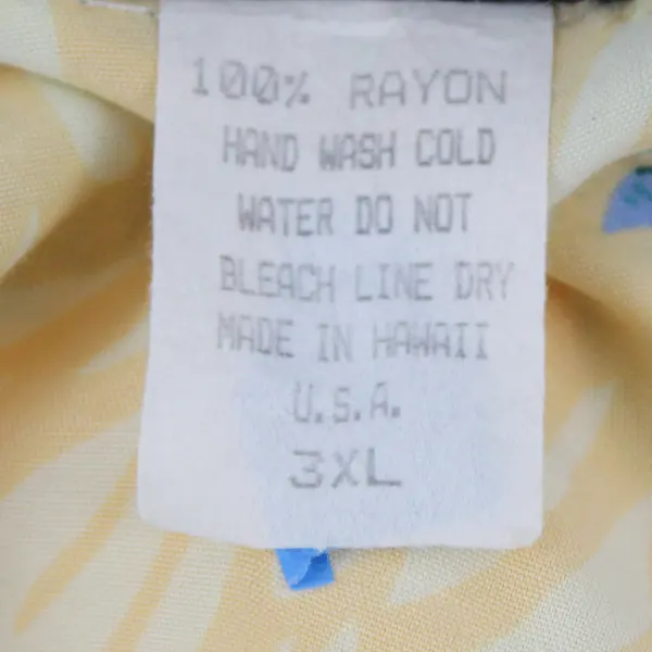  RHC Yellow Aloha Hawaiian Short Sleeve Button Up Shirt Men's Size 3XL