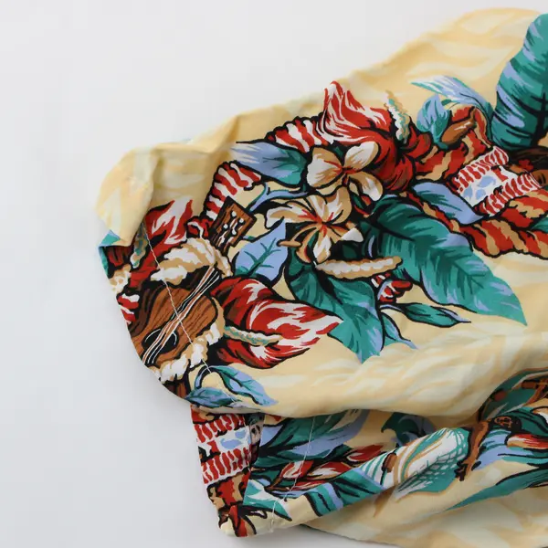  RHC Yellow Aloha Hawaiian Short Sleeve Button Up Shirt Men's Size 3XL