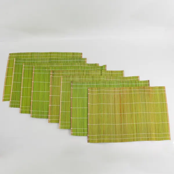 Lot of 8 Lime Green  Bamboo Placemats 12" x 18.5"